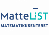  Logoen til MatteLIST. Det står MatteLIST og Matematikksenteret. 