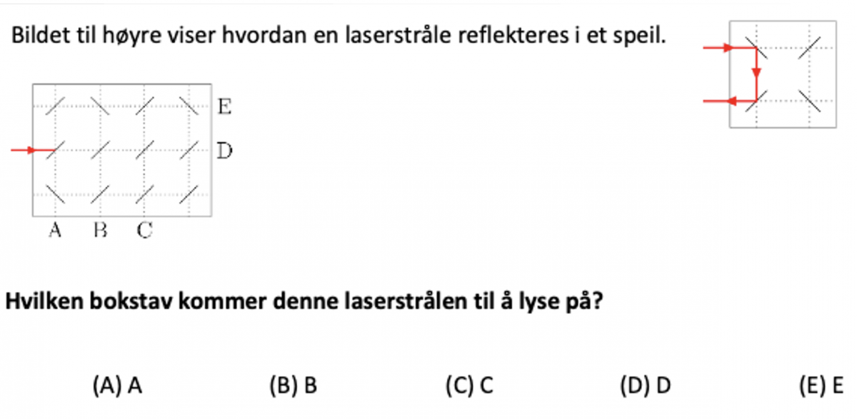 Skjermdump av en oppgave fra Kengurukonkurransen 