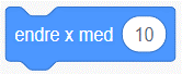 Symbol for å endre koordinatverdi x