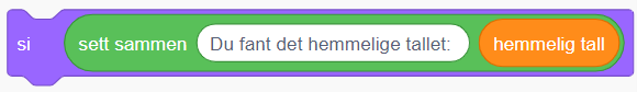 Snakkeboble som setter sammen tekst og hemmelig tall.