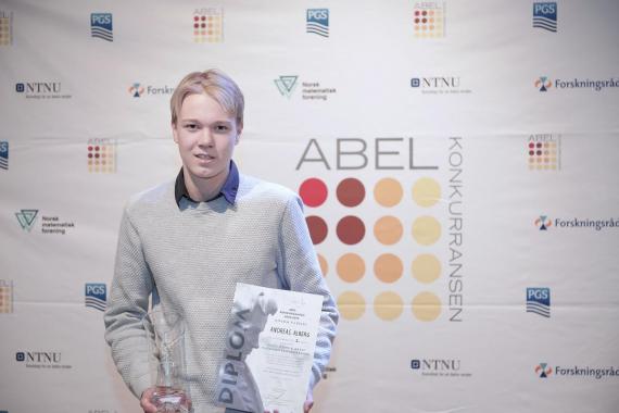 Foto av Andreas Alberg, vinner av Abelkonkurransen 2019.
