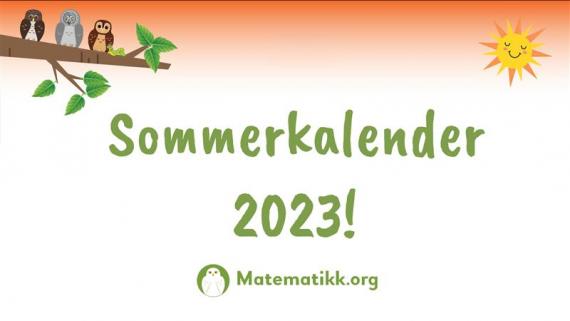 Illustrasjon av Sommerkalenderen 2023. Viser en ugle som sitter på en gren og seks kuleis på rekke og rad.