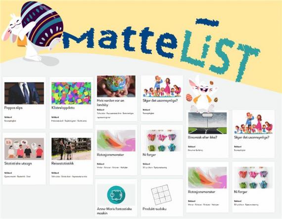 Bilde over åpne mattelist-oppgaver