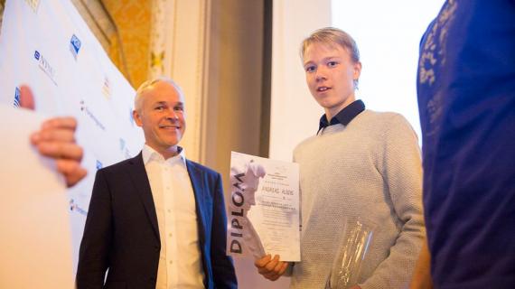 Foto av Jan Tore Sanner og abelprisvinner 2018, Andreas Alberg.
