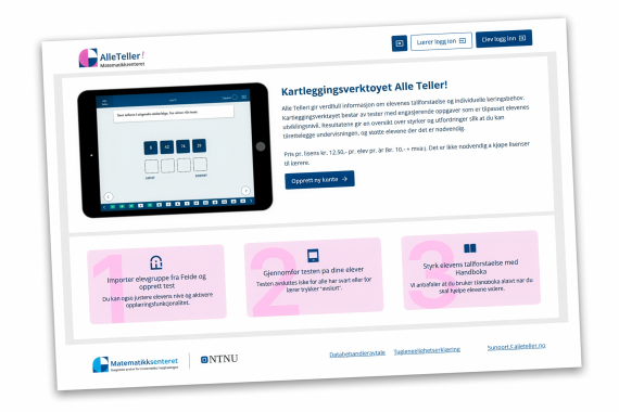 Faksimile av forsiden til AlleTeller-nettsiden.