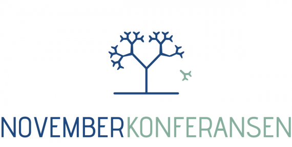 Logo novemberkonferansen blått tre på hvit bakgrunn