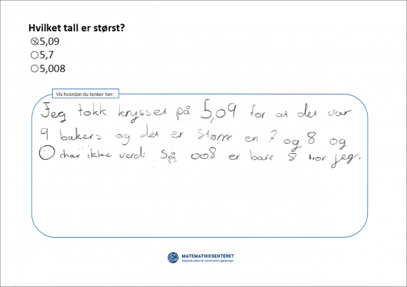 Bilde som viser svar fra barn med forklaring.