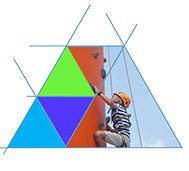 Logoen til Sammen om oppdraget. Viser en gutt med hjelm som klatrer i en klatrevegg. 