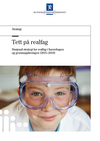 Faksimile av forside av strategien "Tett på realfag"