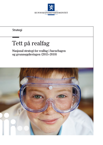 Faksimile av forside av strategien "Tett på realfag" 