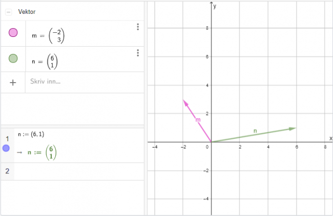 Skjermbilde fra GeoGebra