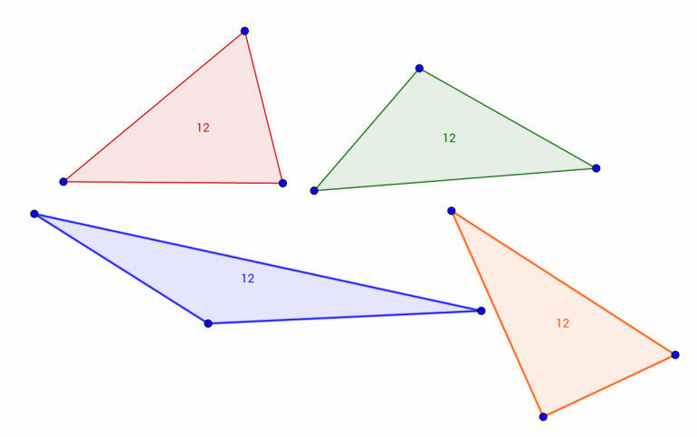 Trekant med areal 12