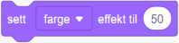 Blokken "Sett fargeeffekt til", settes til verdi 50.