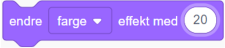 Blokken "Endre fargeeffekt med", settes til 20.