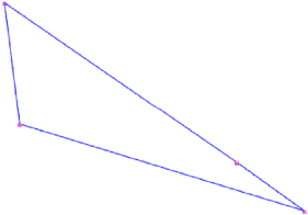 Tilfeldig firkant med markerte punkter i hvert hjørne.