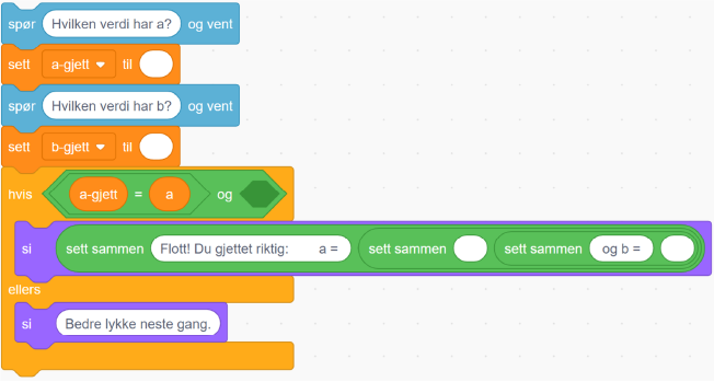 Siste del av programmet Funksjonsmaskin.