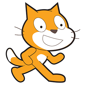 Logoen til Scrath, en oransje katt.